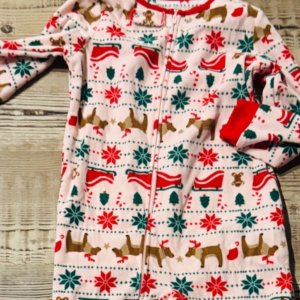 Baby Girl Carter's Fair Isle One-Piece Footed Pajamas, Infant Girl's, Pink 3T - Picture 6 of 7
